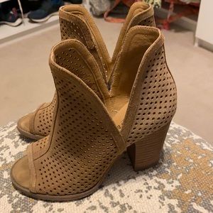 Lucky Brand Brown Open Toe Booties